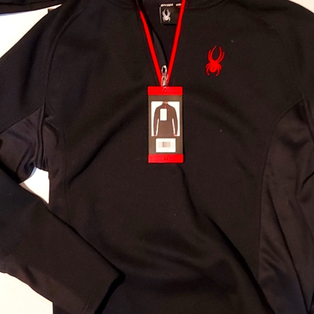 Spyder ultra insulation outerwear black and red medium men's zip down jacket new